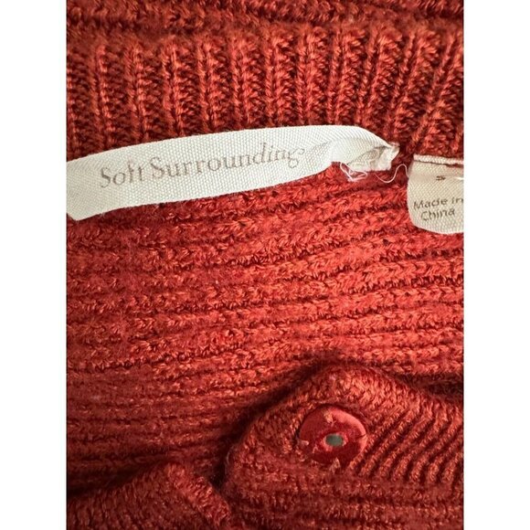 Soft Surroundings Marcella Burnt Orange Cardigan Sweater Womens Size Small - Picture 6 of 6